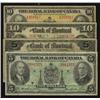 Image 1 : Lot of 4 small size chartered banknotes; Bank of Montreal 1938 $10, 1942 $5 scarce, Royal Bank 1935 