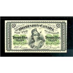 DC-1c  1870  25 cents "shinplaster"  Choice AU,  a clean example.