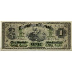 DC-2a  1870 $1 Montreal, Small date 425830.  A pleasant and clean Fine or better.  Very scarce in th