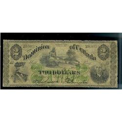 DC-3d  1870  $2  No.28503 Payable at Halifax  about VG.  A extremely rare and seldom offered.  There