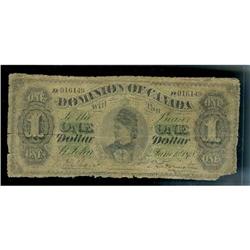 DC-8c  1878  $1  D016149  Scalloped borders and payable at ST-JOHN  G-VG.  A extremely rare and seld
