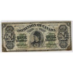 DC-8e-i  1878 $1 A853702 F+, light stains on each bottom corners, small tear and scuff. Overall, a d