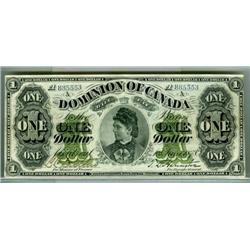 DC-8e-i  1878 $1 No.A8855553 Montreal.  AU-UNC.  Rare and seldom offered in this condition.