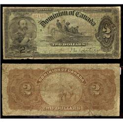 DC-14a  1897 $2 RED/BROWN back, Courtney 024403. CCCS VG-8.  This is an extremely rare and very desi