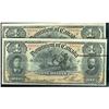 Image 1 : Lot of two sequential "Dominion banknotes"  DC-13c 1898 $1  Boville  246002/246003  Series "P".  Bot
