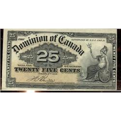 DC-15b  1900 25 cents "Boville"  Crisp uncirculated. A bright note.
