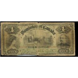 DC-16  1900 $4 Series A 071799. About VG with a few nicks and a very small scuff on back.