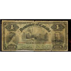 DC-16  1900 $4 Series A 068600. About VG with a few nicks.