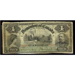 DC-16  1900 $4 Series A 070508. A solid VG-F example.  A couple minor nicks.  Decent note!