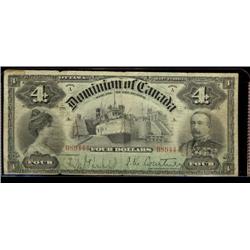 DC-17a  1902 $4 Series A 089444.  A clean Fine example.  Tough to find in decent condition.