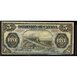 DC-21c  1912 $5 Boville B523451  A decent F to F+ example.  The popular TRAIN note!