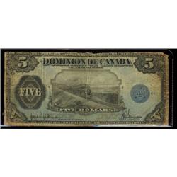 DC-21g  1912 $5 Hyndman-Saunders, Seal only C056969 in Good condition.  An affordable TRAIN note exa