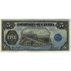 DC-21g  1912 $5  C271158 Hyndman-Saunders, seal only.  VF+.