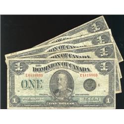 Lot of 4 different 1923 $1 notes.  Includes DC-25i, 25j, 25n and 25o. Grades are VG-F or better.