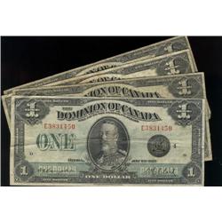 Lot of 4 different 1923 $1 notes.  Includes DC-25i, 25j, 25n and 25o. Grades are VG-F or better.