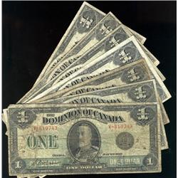 Lot of 7 different 1923 $1 notes.  Includes DC-25f, 25g, 25h, 25i, 25j,  25n and 25o. Grades are VG-
