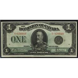 DC-25f  1923 $1 No.T-870940 "Black seal" AU-UNC.