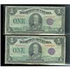 Image 1 : Lot of two notes.  1923  $1  Purple seal  McCavours-Saunders/Campbell-Sellar  DC-25k/l  Both signatu