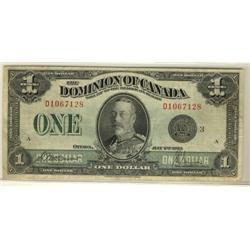 DC-25m  1923 $1 "Black seal" Group 3 McCavours-Saunders. D1067128.  A decent F-VF example.