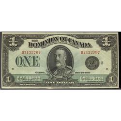 DC-25n  1923 $1 "Black seal"  D732707.  A nice uncirculated note.