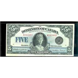 DC-27  1924  $5  A143497  "The Queen Mary note"  A very choice, bright and attractive VF+ example.