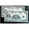 Image 1 : Pair of sequential notes.  BC-3  1935  $2  A2739814/815  English text  Original uncirculated.  Brigh