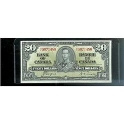 BC-25c  1937  $20 RARE PREFIX  H/E5071480  Nice and crisp!   Gem uncirculated example.