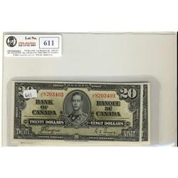 1937 $20.  Crisp Uncirculated pair BC-25c.  Both notes Bright and nicely centered. #JE8203402 / 403