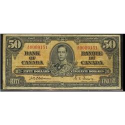 BC-26a  1937 $50 Osborne A/H0009151, a problem free VG-F example.