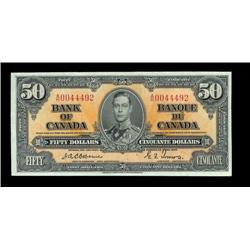 BC-26a  1937 $50 Osborne A/H0044492  Uncirculated.  CCCS UNC-60.  Vibrant colours, bright and well c