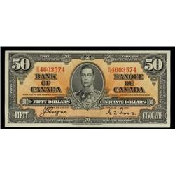 BC-26c  1937  $50  Coyne-Towers B/H4603574.  Attractive and bright AU note.