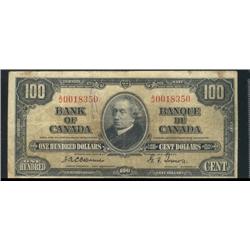 BC-27a  1937 $100 Osborne A/J0018350  Fine, light writing on serial number. An affordable example.