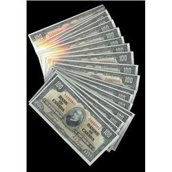 Run of 20 consecutive 1937 $100 notes.  All BC-27c Coyne-Towers B/J4443901 to 3920.  All original an
