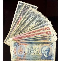 Very large lot of 22 "REPLACEMENT" 1954,1967 and multi-colour issues.  Includes 1967 $1 (2),1954 $2 