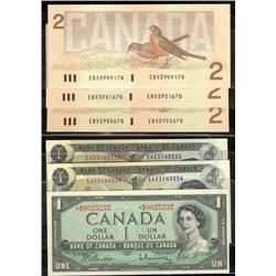 Lot of 6 replacement notes.  Includes BC-37bA-i 1954 $1 *B/M, BC-46bA 1973 $1 EAX (2), BC-55cA-i 198