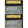 Image 1 : Consecutive pair of 1954 $5 Replacement notes. Both CCGS UNC 63.BC-39bA *S/S0303701/3702.
