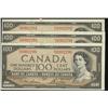 Image 1 : Lot of 3 consecutive 1954 $100 notes.  BC-43c Lawson-Bouey B/J9302290 to 2292.  All choice uncircula