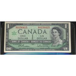 Large lot of 50 "Centennial banknotes". Includes BC-45b 1967 $1 Prefix G/P.  Grdes vary from AU to U