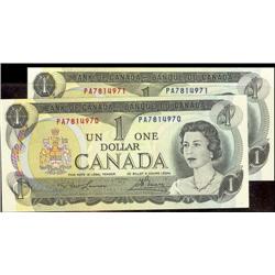 BC-46a  1973 $1  PA7814970/971, a nice consecutive pair. Both original uncirculated.