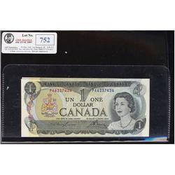 Pair of consecutive numbered notes.  BC-46a 1973 $1 Scarce prefix "PA" 6237433-434, both notes are c