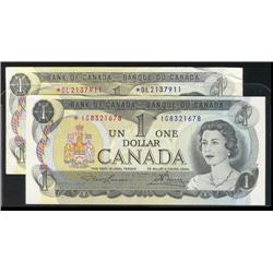 Lot of 2 better replacement notes. BC-46aA  1973 $1 *OL in VF+ , *IG in AU+.