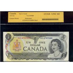 BC-46aA  1973 $1 *AL6789880 "CCGS UNC64".