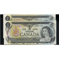 Consecutive pair of 1973 $1 replacement notes *IG8431170 -1171.  Both Gem uncirculated.