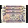 Image 1 : Lot of 3 different replacement 1971 $10 Lawson-Bouey notes. BC-49cA *TG, *TL,*DY.  Average grade Fin