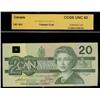 Image 1 : BC-58aiii  1991 $20 AIW5881395 with serifs "CCGS UNC60".  A very scarce prefix note missing in most 