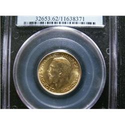 1914c Sovereign Gold PCGS MS62, nice yellow lustre.
