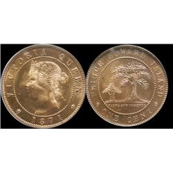 PEI  1871 1¢ PCGS MS65 RED, Full red with great surfaces.