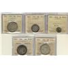 Image 1 : Nfld, Lot of 5 Newfoundland coins all ICCS graded, includes 1942c 5¢ MS60, 1870 20¢ VG10, 1894 50¢ V