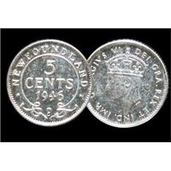Nfld 1946c  5¢ ACG MS62, lightly toned.  Rare date! Ex. CNA 2003 auction Lot 983.