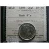 Image 1 : Newfoundland 1899 "Hook 9's" 20¢ ICCS VF30.  Nice white example with some luster remaining.  So clos